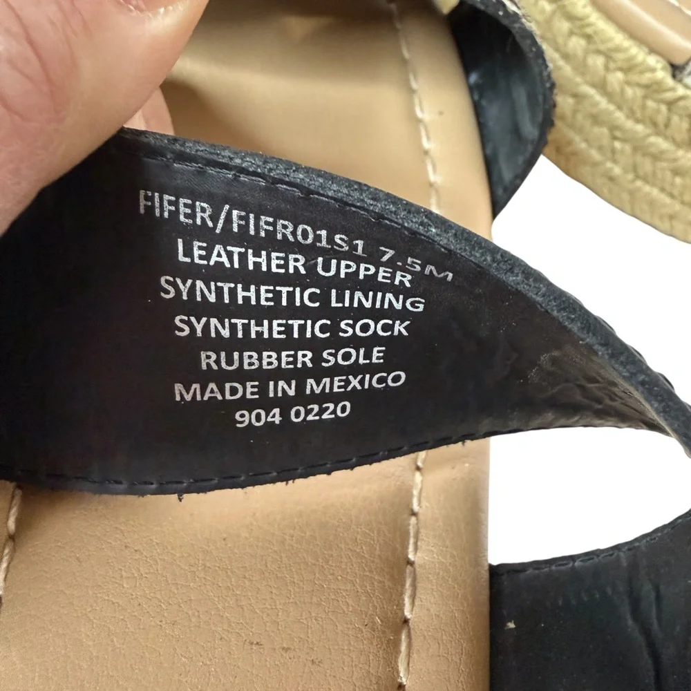 Steve Madden Fifer Espadrille Platform Wedge Sandals Black Zebra Pony Hair 7.5‎